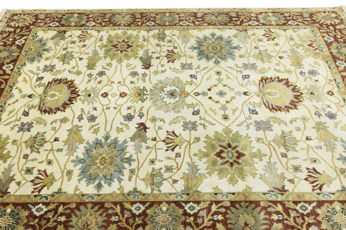 Hand-Knotted Vintage Style Floral Peshawar Osh
