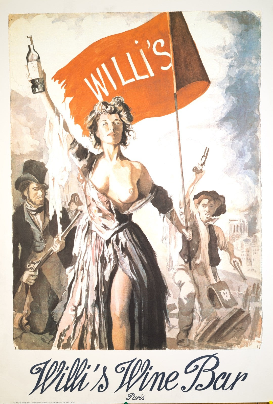 Willis Wine Bar 1990 Poster Palliser Anthony Original First Edition Paris