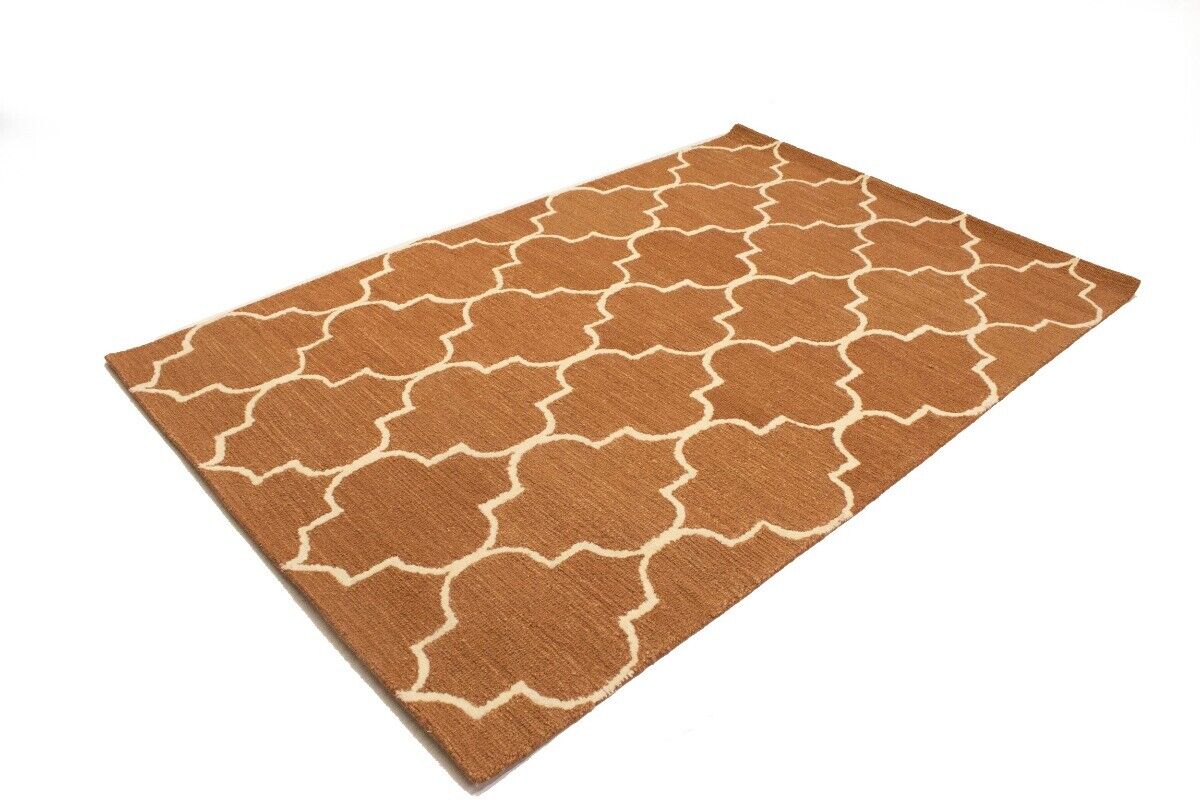 Rust Trellis Design Contemporary 5X8 Hand-Tufted