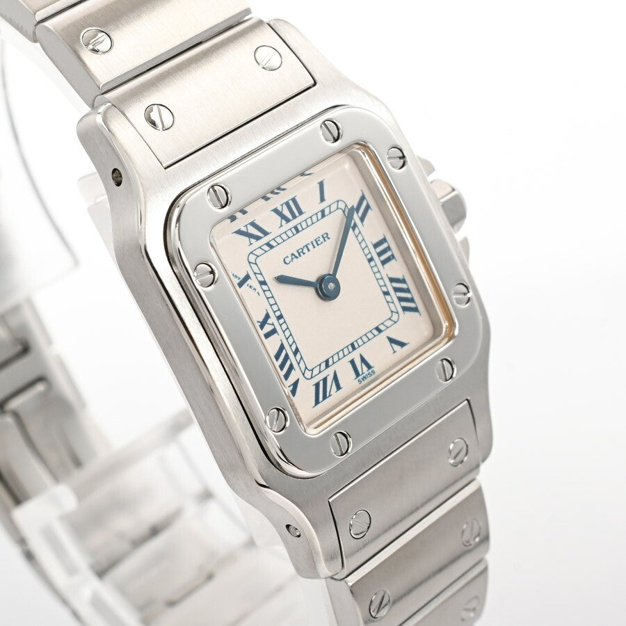 Cartier Santos Galve Sm W20017D6 White Case Size 23Mm Ladies Used Watch #7107
