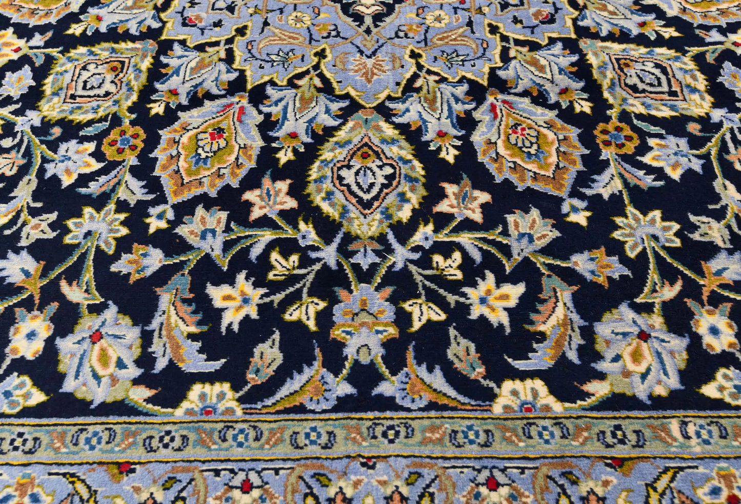 Handmade Oriental Rug Purple-Navy Medallion