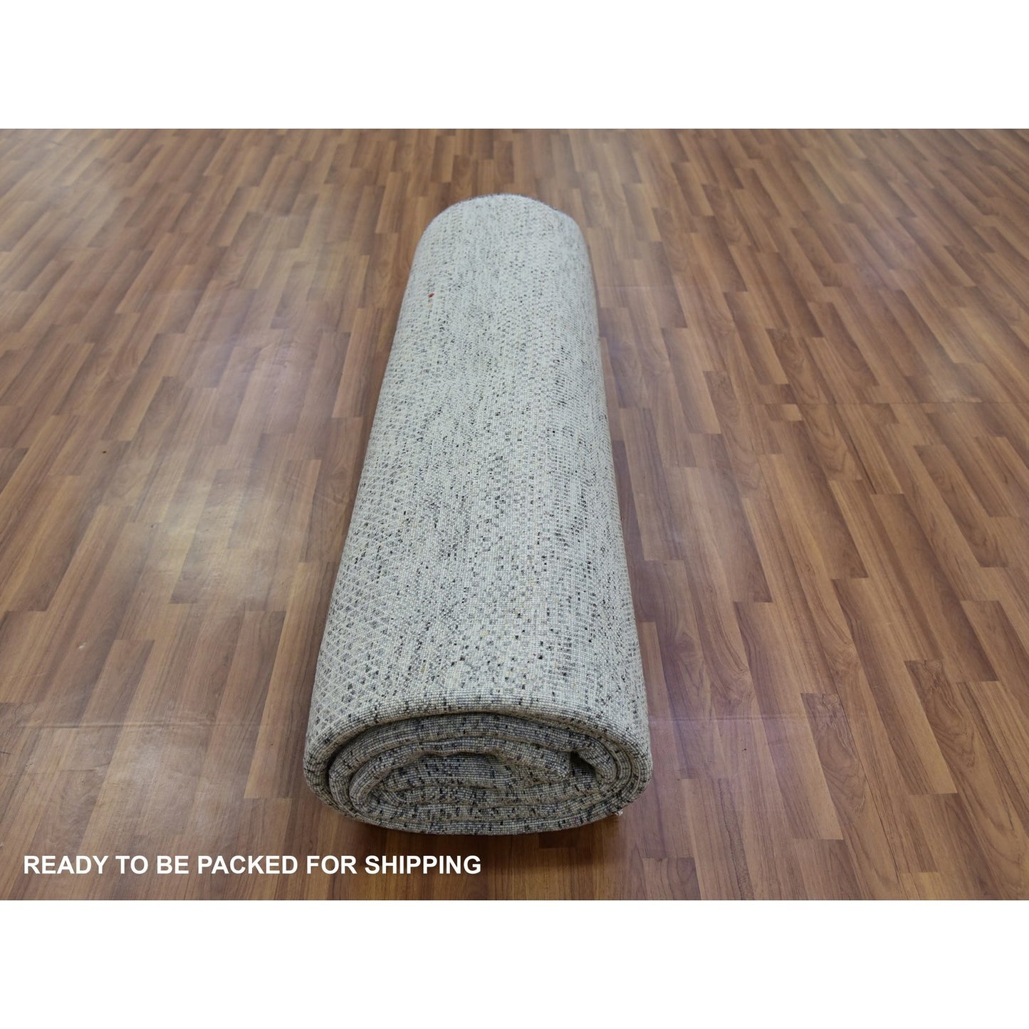 9'X12'4" Laid Back Gray Grass Undyed Wool Hand Knotted Oriental Rug