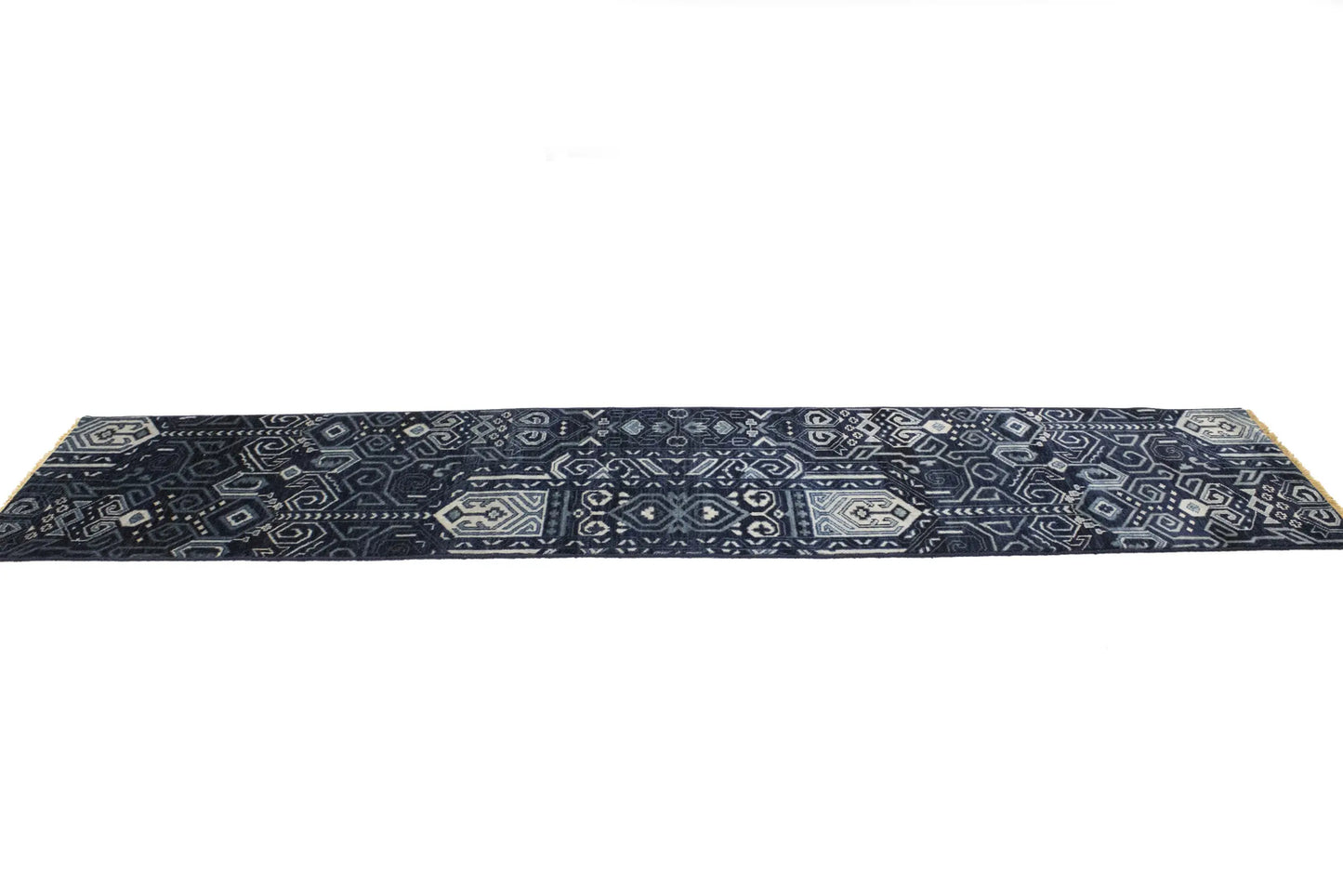 Hand-Knotted Narrow Runner Rug Modern