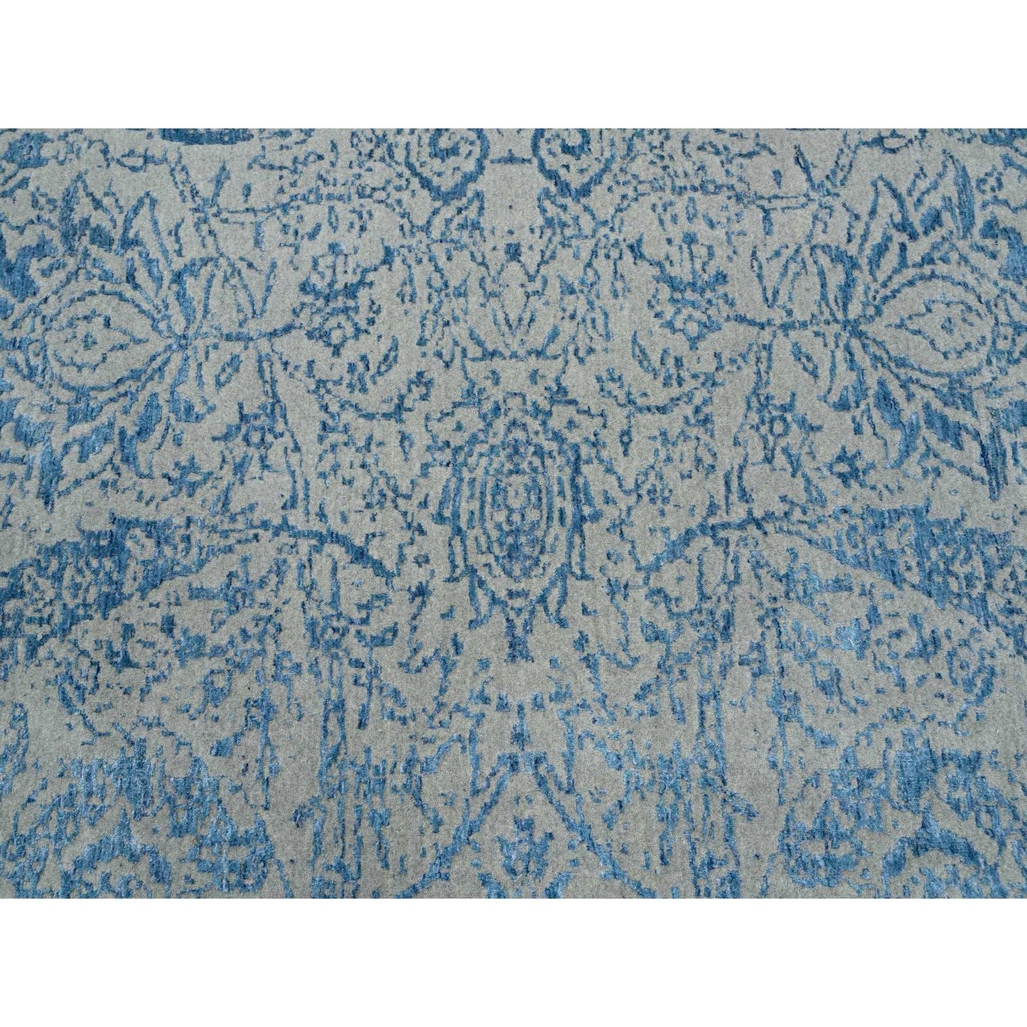 11'10"X18' Gray Fine Jacquard Hand Loomed Wool And Silk Oversized Rug