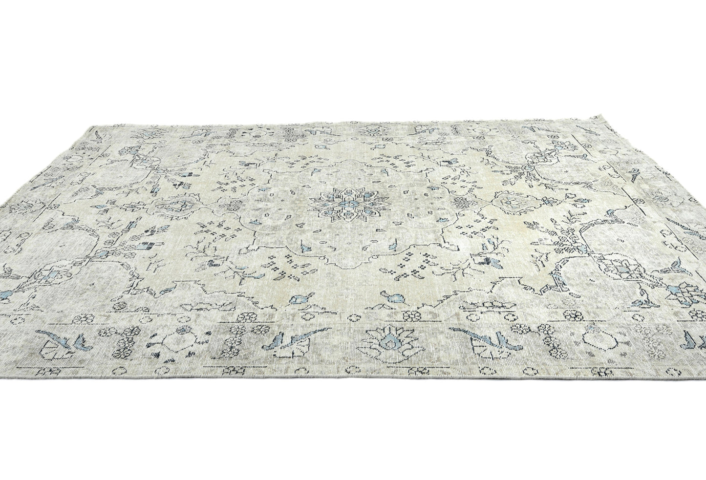 Hand-Knotted Antique Oriental Rug Muted Color