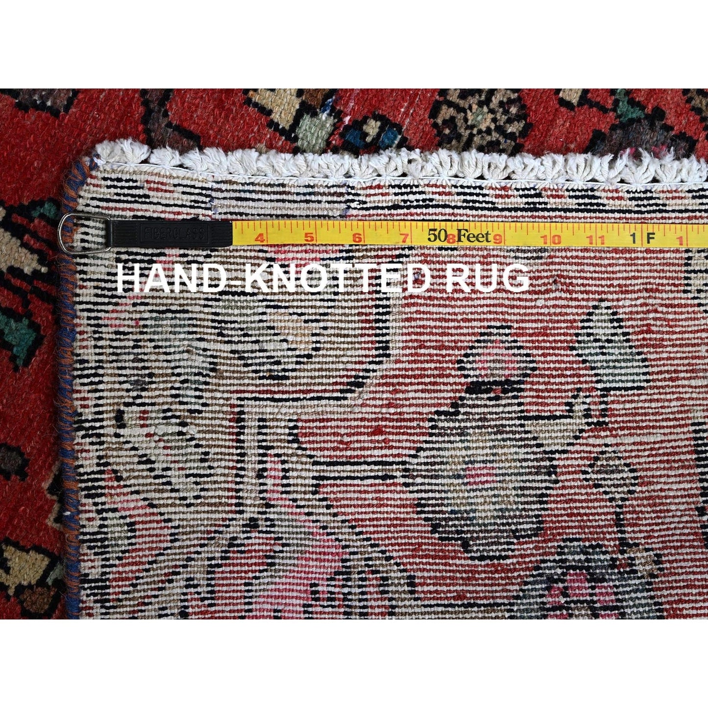 2'3"X9'6" Red Vintage Zoroastrian Khamadan Hand Knotted Wool Runner Rug