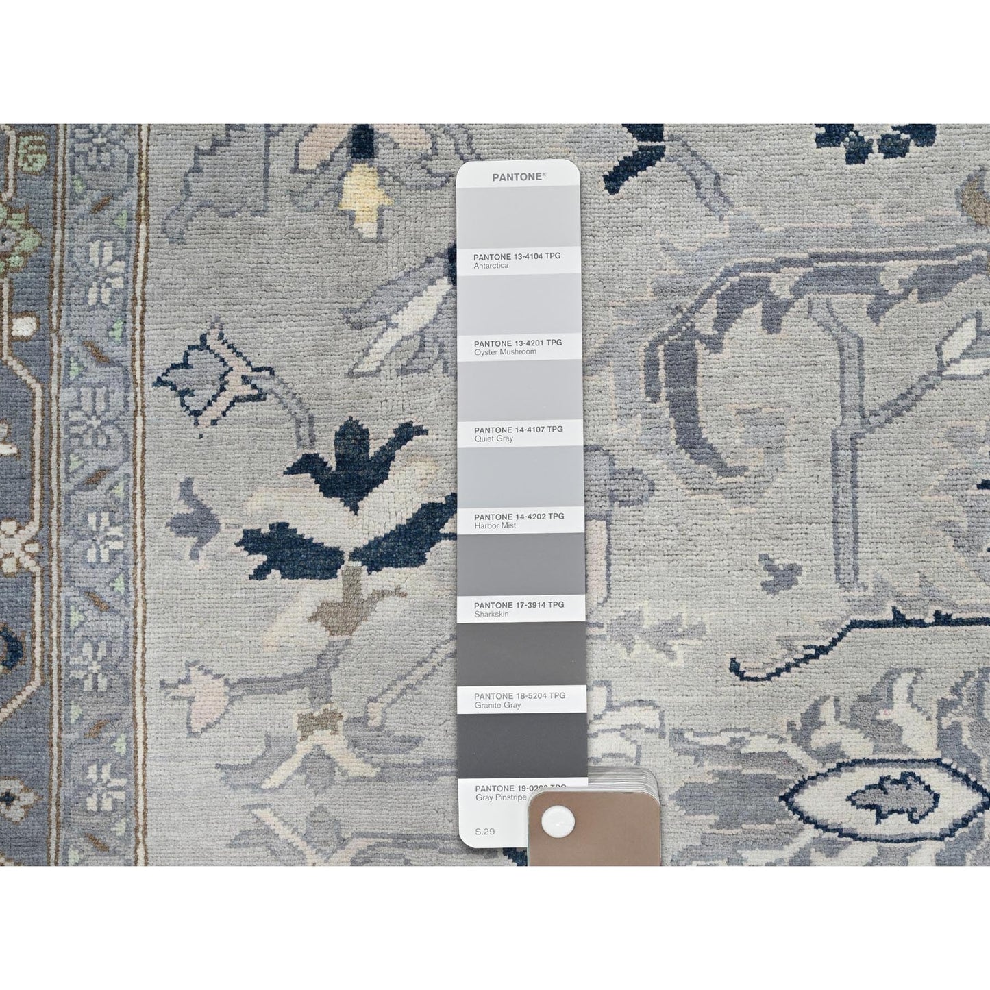 9'X12'2" Gray Seeripe Heris Design 100% Wool Hand Knotted Oriental Rug