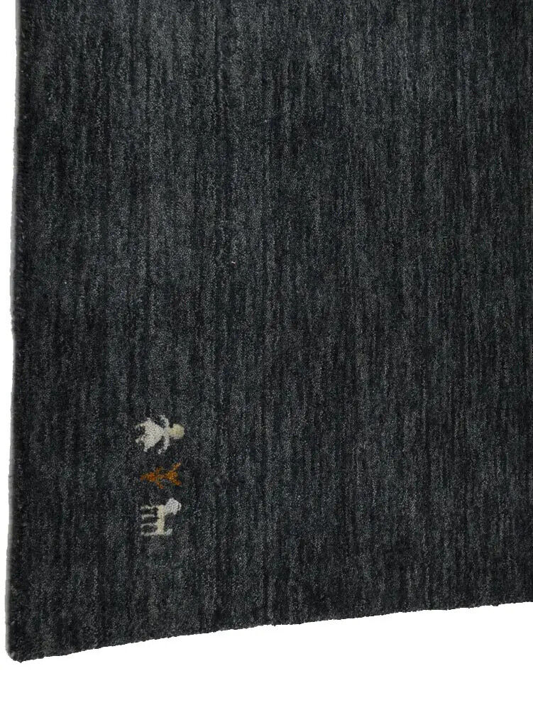 Plush Gabbeh Runner Rug Charcoal Tribal Modern