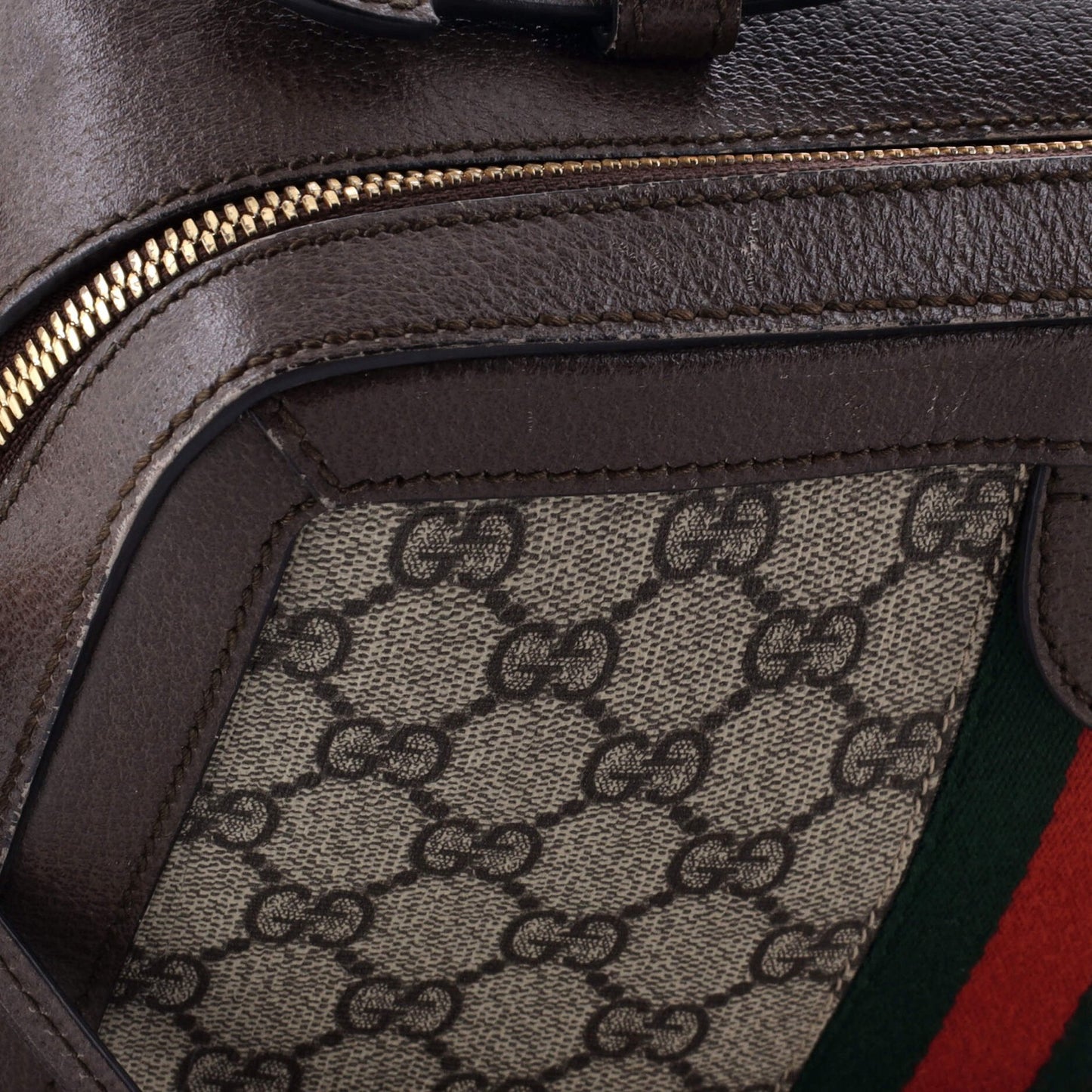 Gucci Ophidia Zip Around Camera Bag Gg Coated Canvas Small