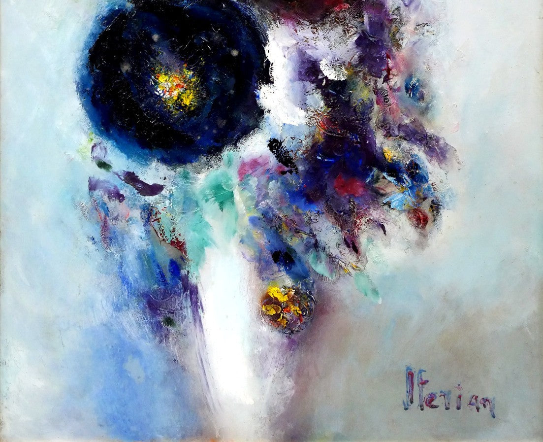 Margareta Sterian (Romania) Oil Painting Fantasic Bouquet Signed Romania