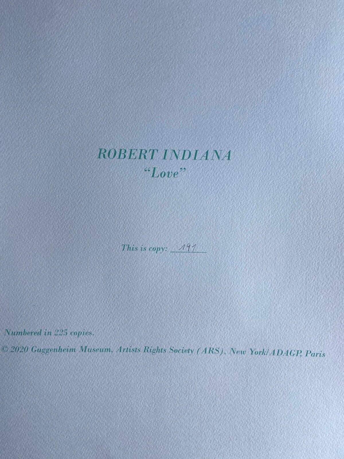 Robert Indiana Guggenheim Museum Coa Signed Op Numbered 275 Ex