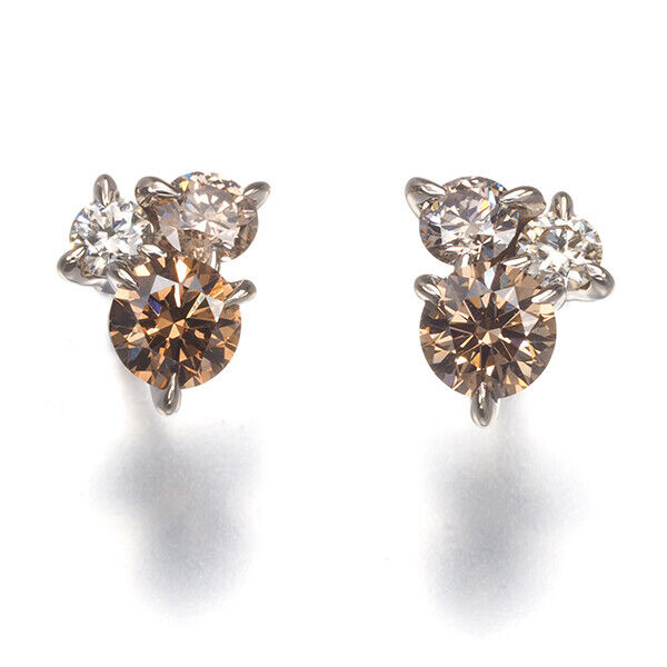 Kashikey Earrings Muku Diamond 0.46Ct 18K 750 Brown Gold
