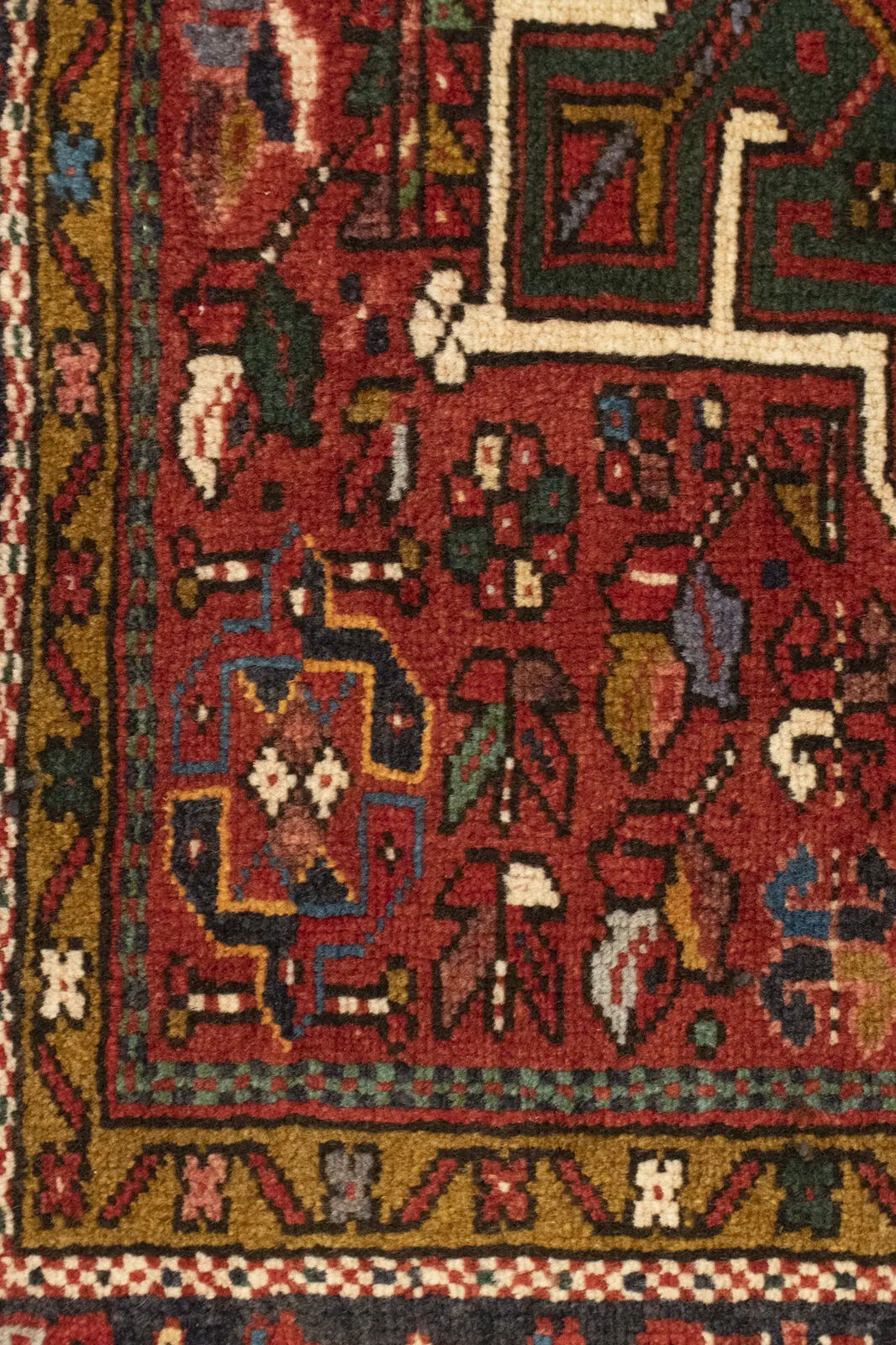 Handmade Vintage Tribal Geometric Area Rug Rusty