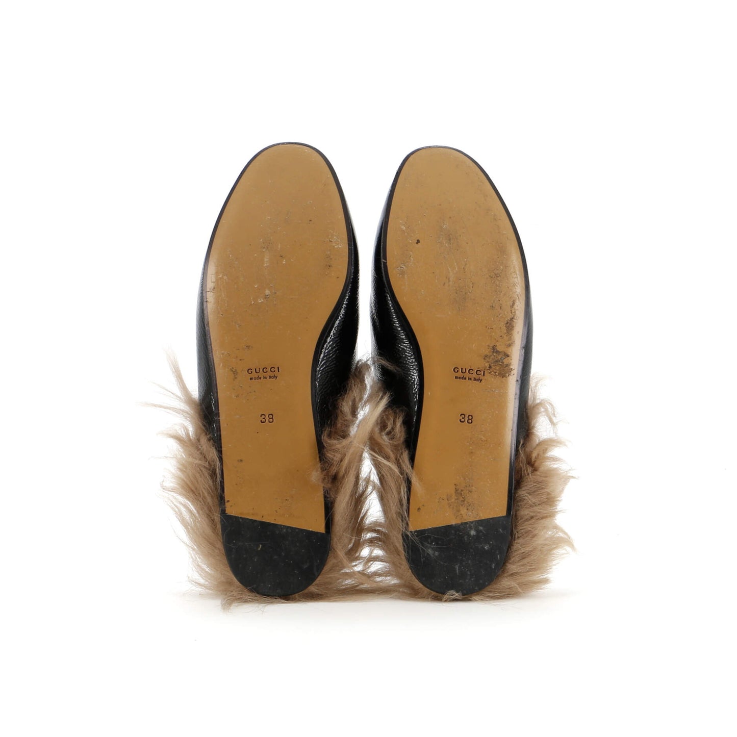 Gucci Women'S Princetown Mules Patent With Fur