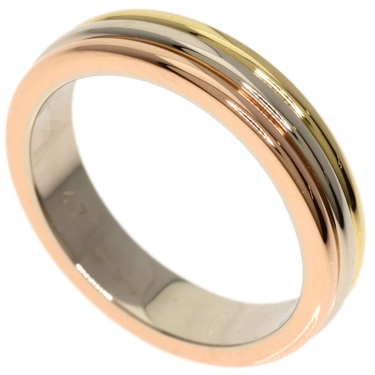 Cartier Ring Three Colors # 47 K18 Yellow Gold