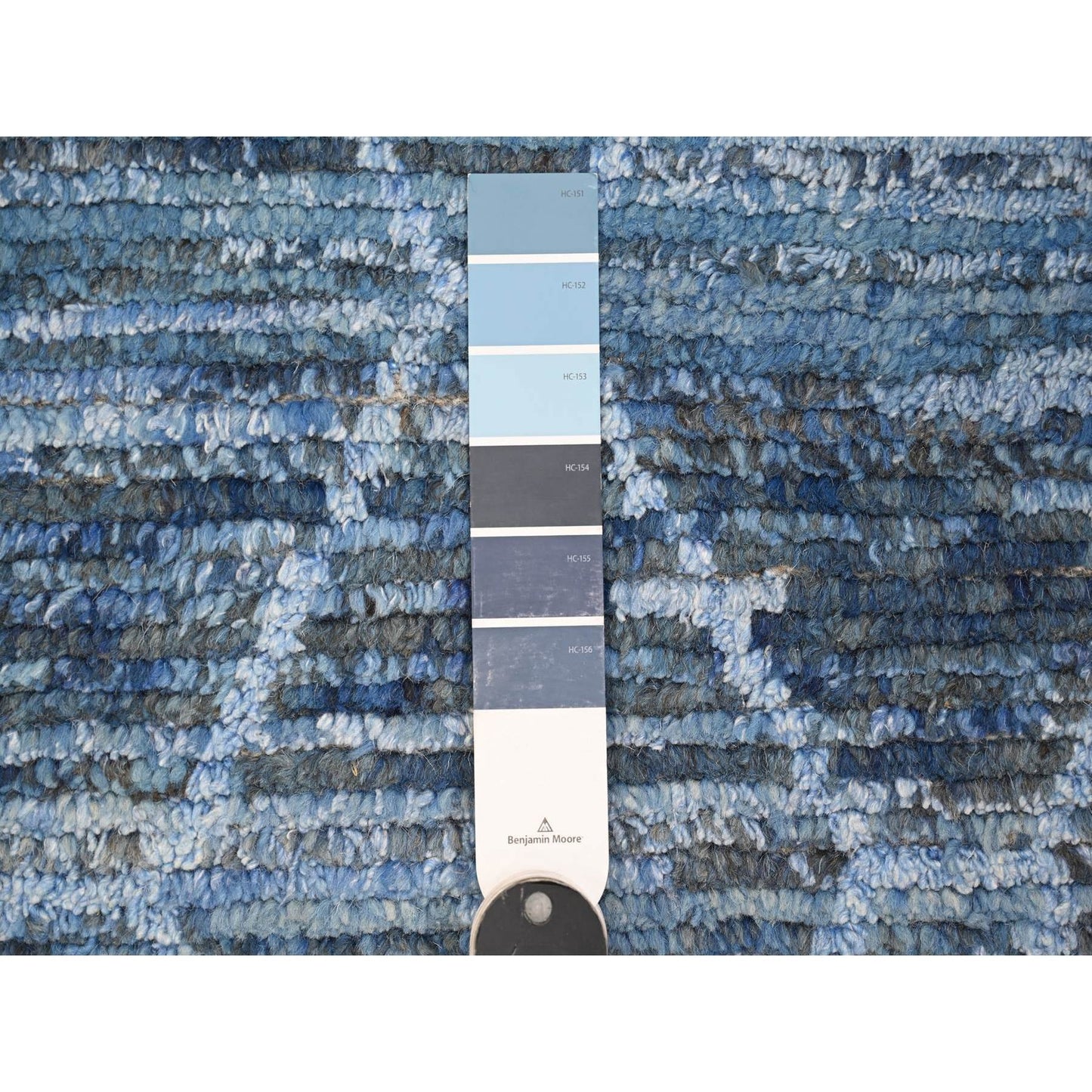 12'X18'5" Blue Hand Knotted Moroccan Inspired Wool Oversized Oriental Rug