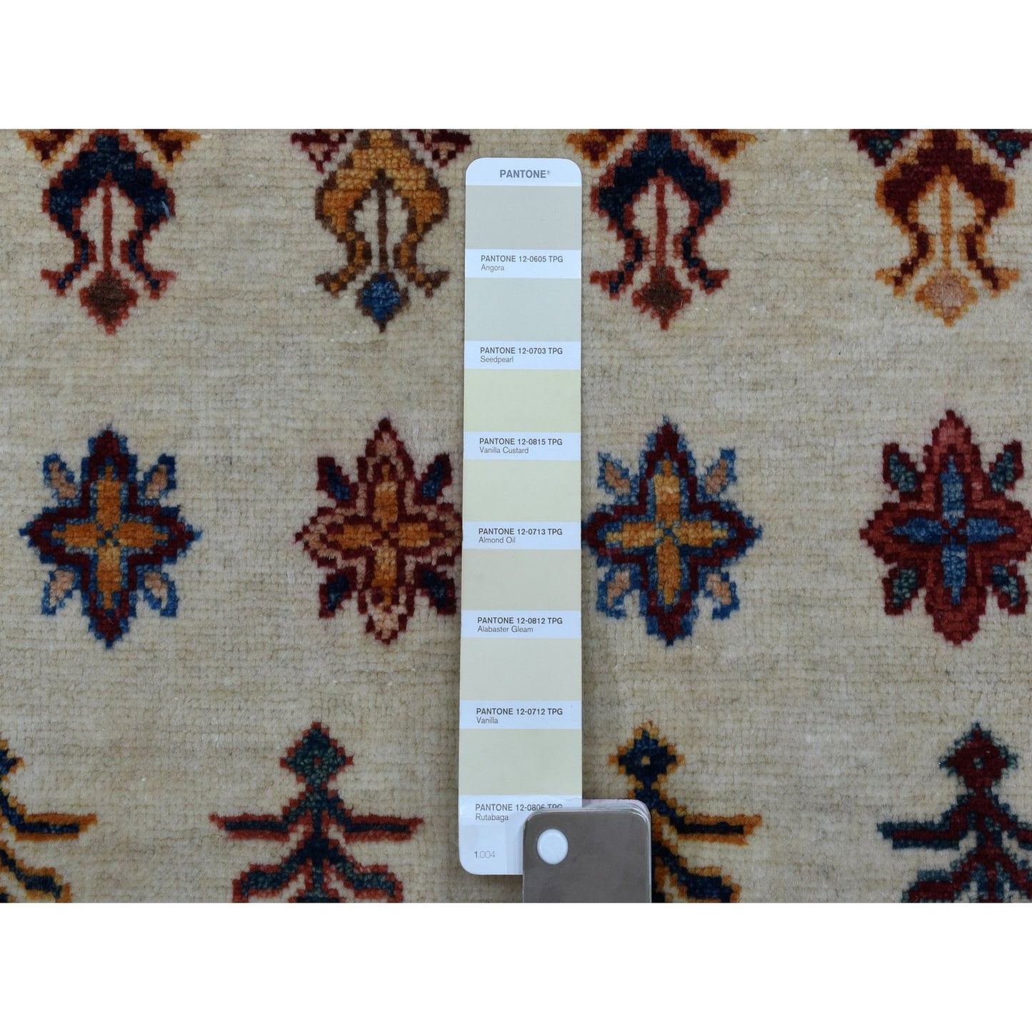 5'7"X8'4" Khorjin Design Ivory Super Kazak Hand Knotted Pure Wool Rug