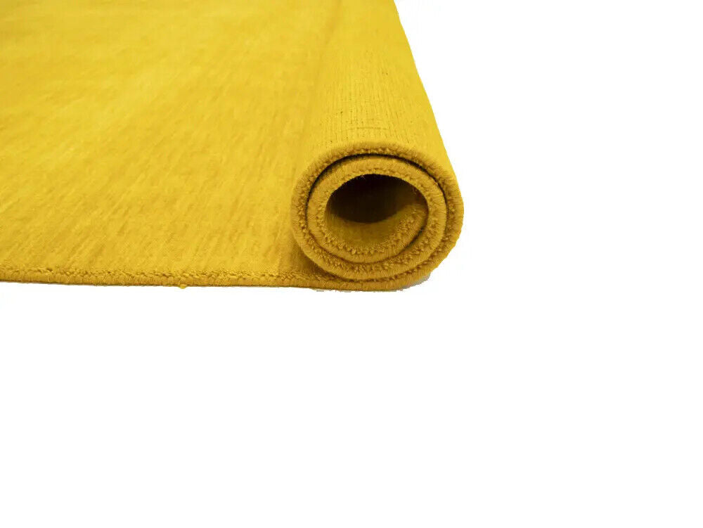 Marigold Solid Design Hand-Loomed 8X8 Gabbeh Wool