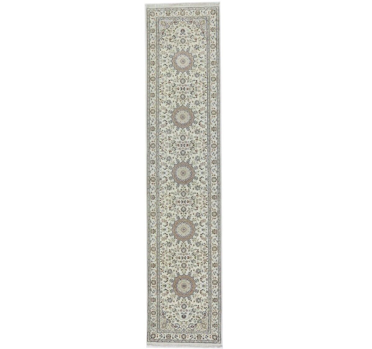 Indo-Nain Oriental Runner Rug Medallion Floral
