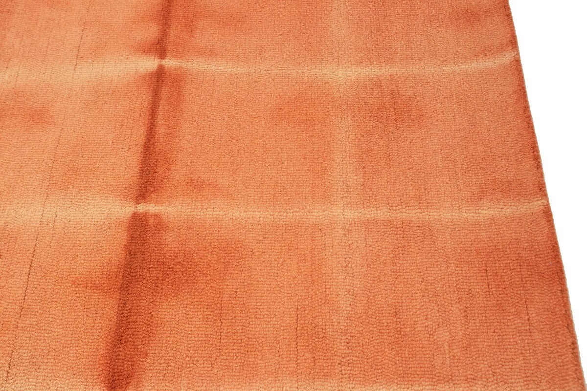 Modern Kids Room Carpet 5x8 ft Coral Red Hand-Tufted Tie-Dye Rug