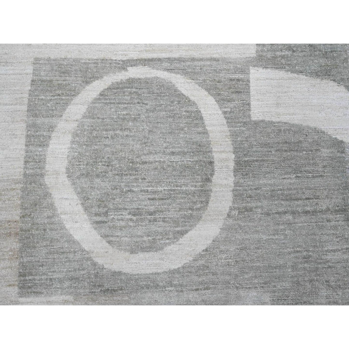 8'9"X11'6" Gray Bauhaus Inspired Geometric Pattern Hand Knotted Wool Rug