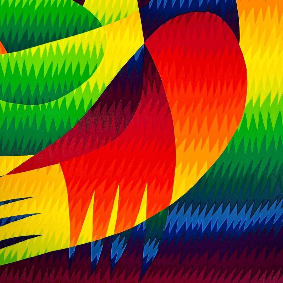 Ay-O Signed Silkscreen "Transparent Bird-Grass" 1982 Limited Ed. 15/80 Rainbow