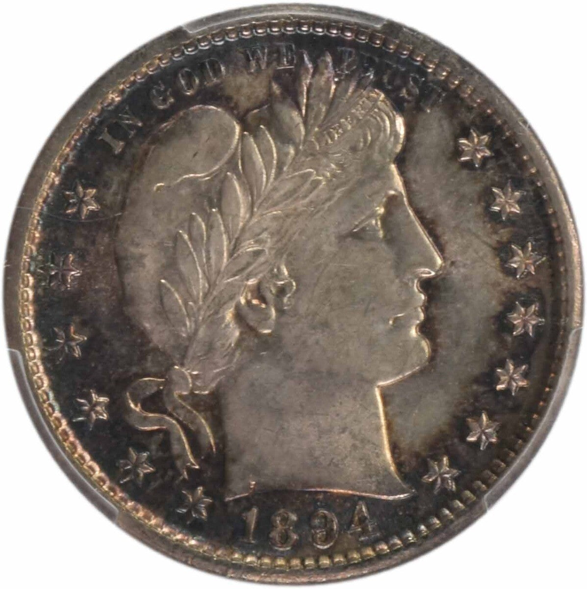 1894-S Barber Silver Quarter MS64 PCGS