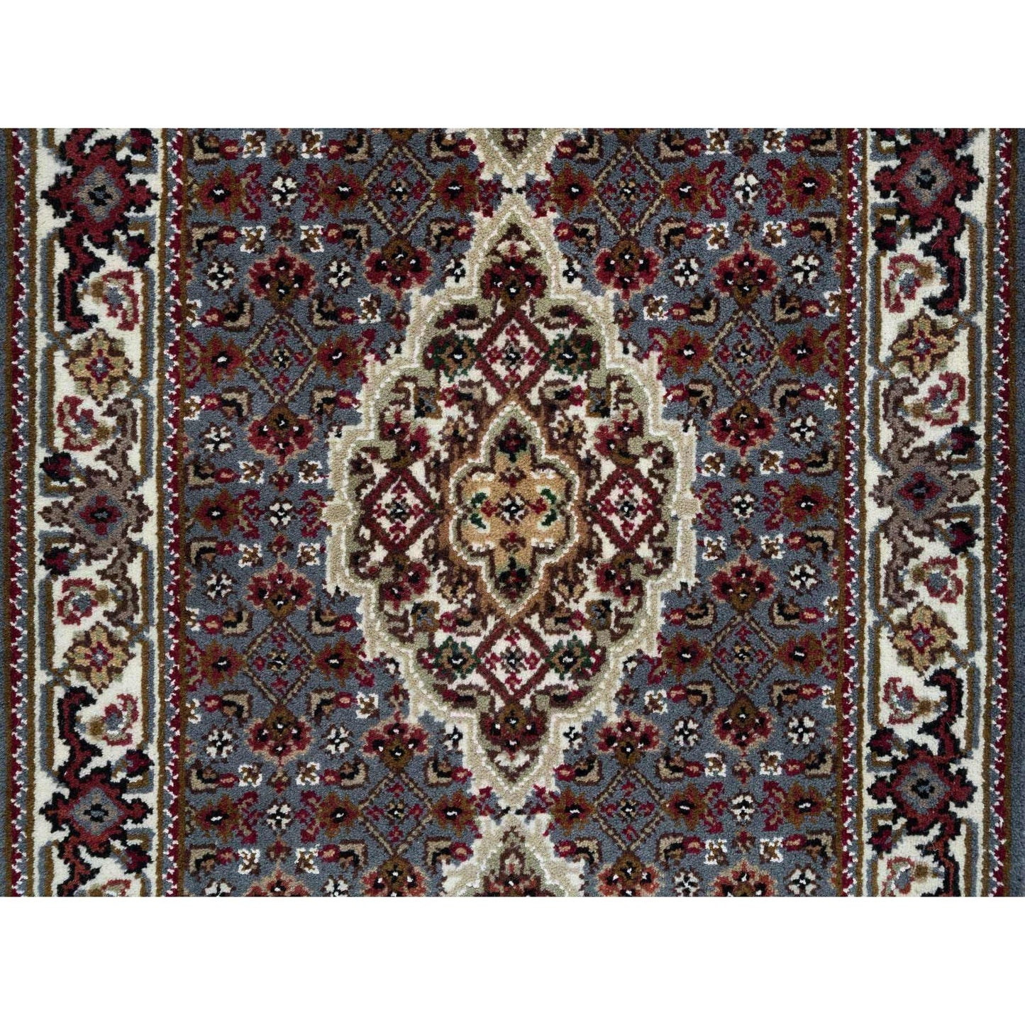 2'X8'5" Gray Tebraz Mahi 175 Kpsi Wool Hand Knotted Runner Rug