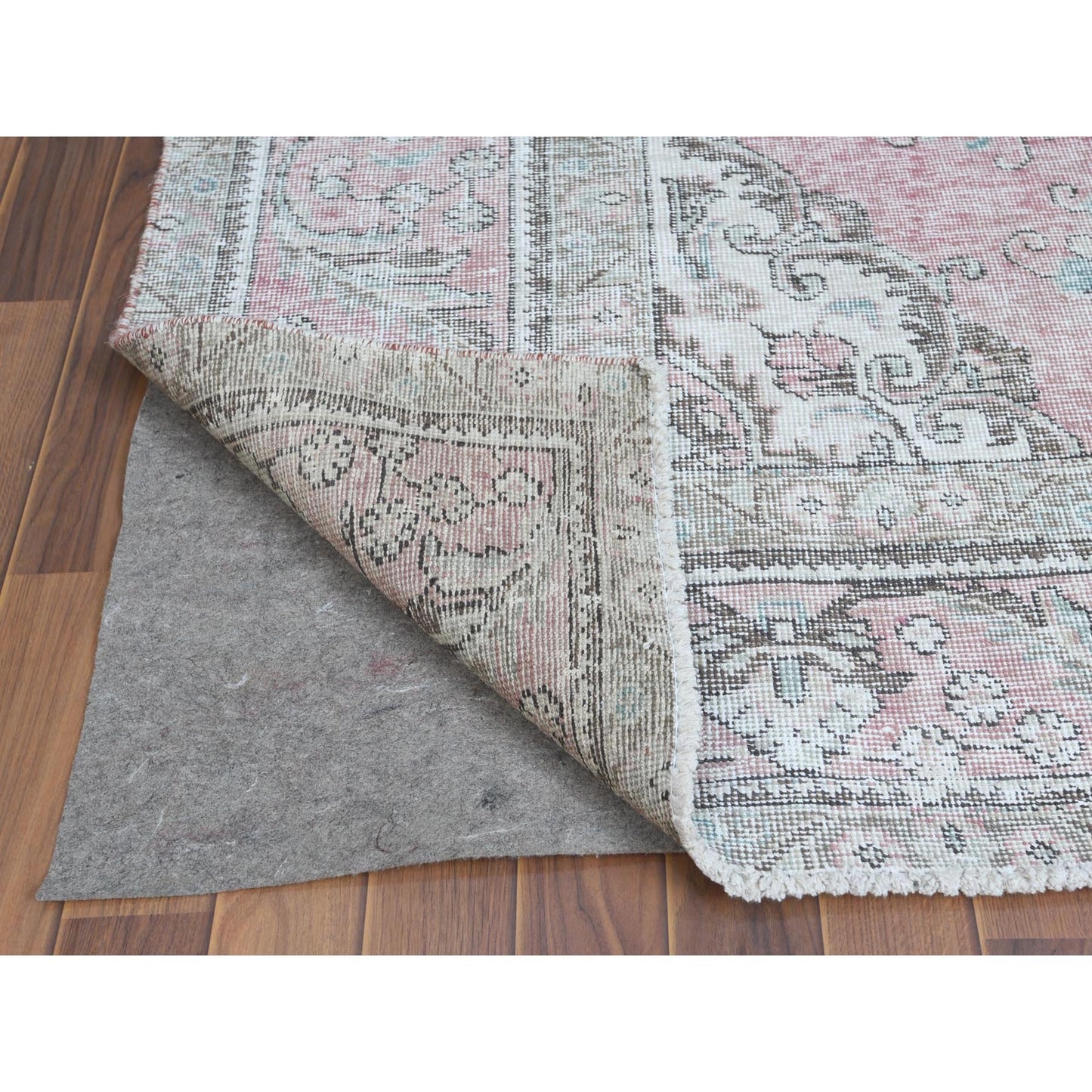 6'4"X9'6" Red Natural Wool Bohemian Farsian Tebraz Medallion Design Rug