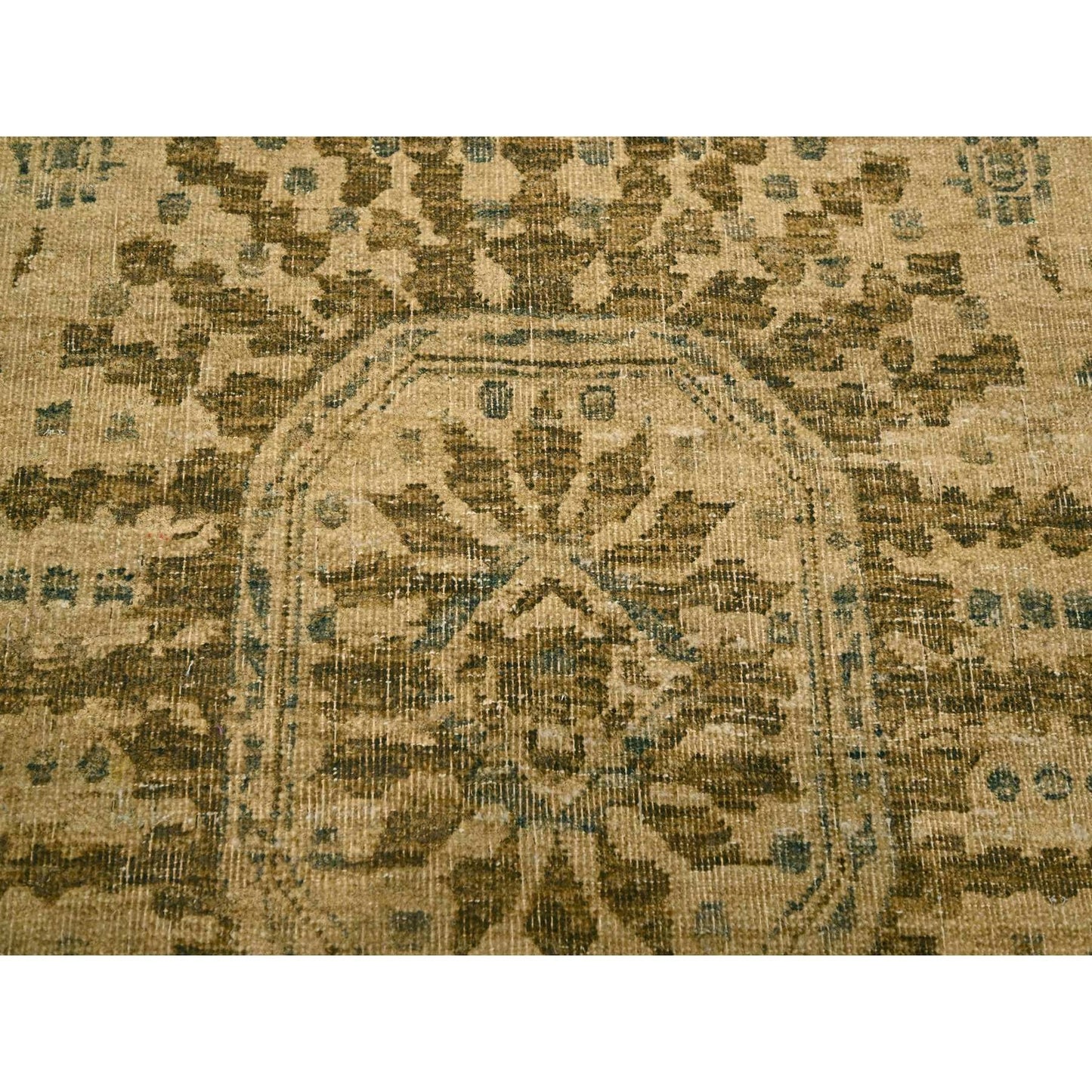 7'9"X10'1" Brown Arts And Crafts Design Natural Wool Hand Knotted Rug