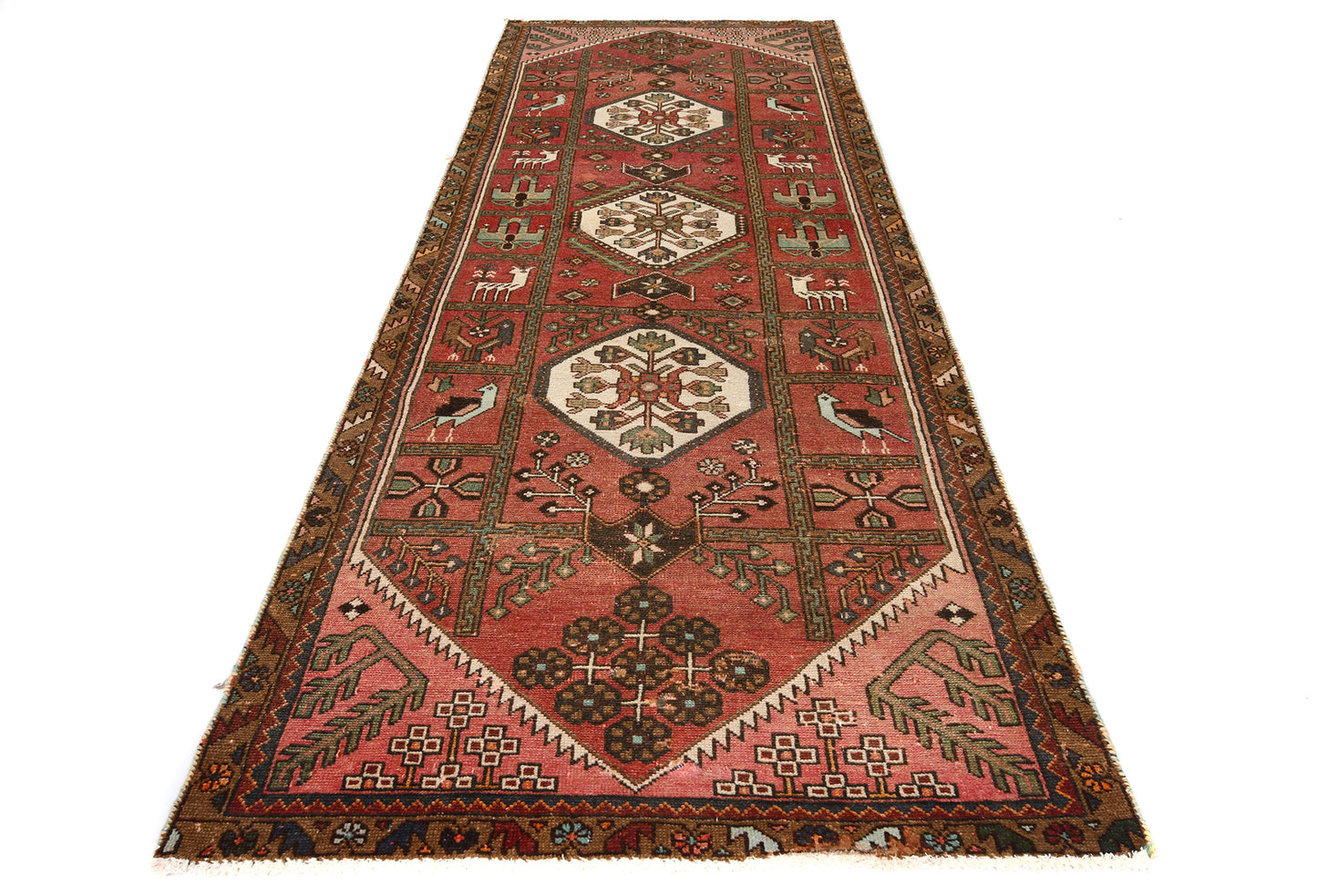 Semi-Antique Vintage Oriental Runner Rug