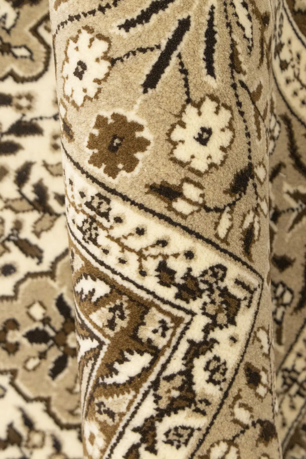 Handmade Vintage Style Cream Floral Kirman Rug