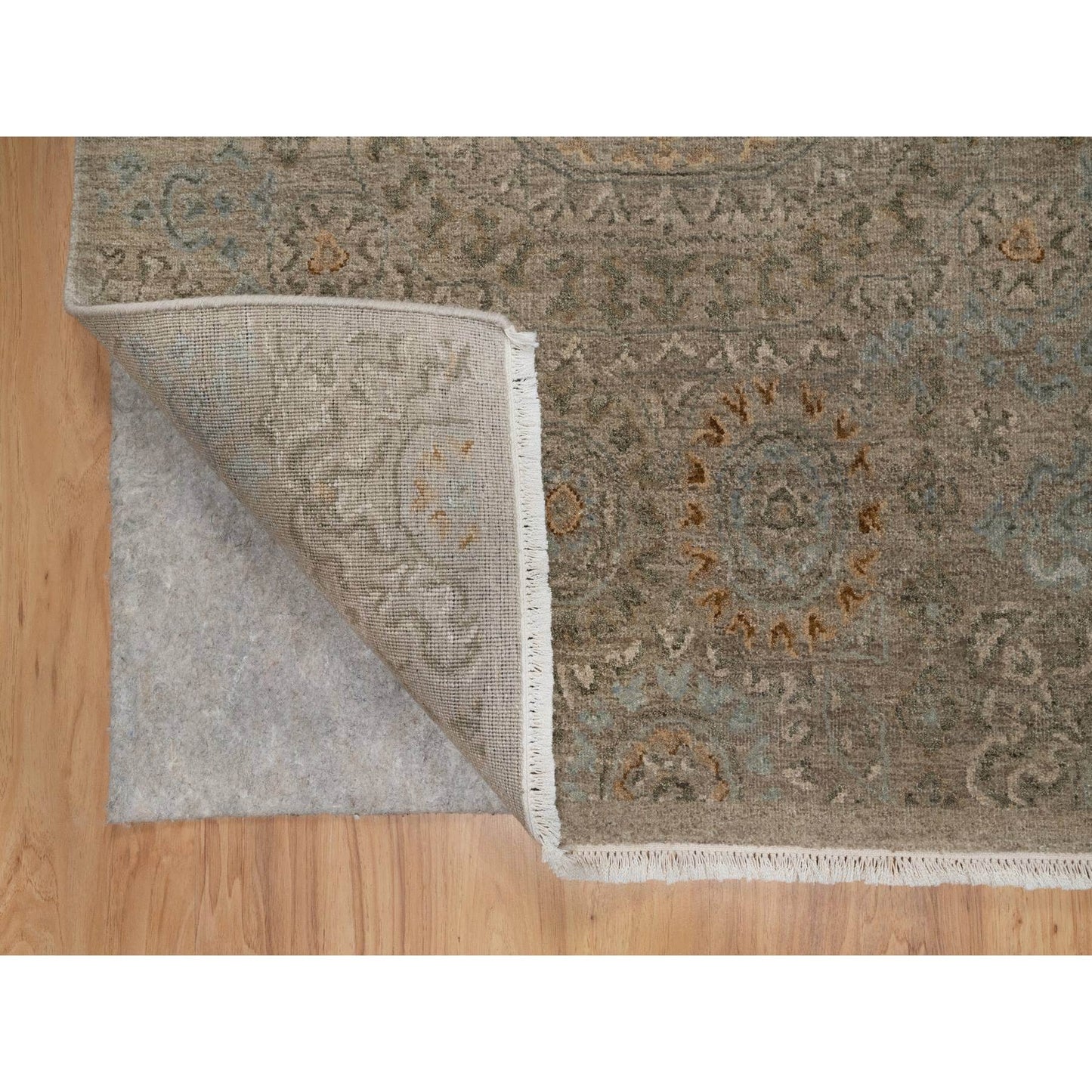 3'X4' Beaver Brown Mamluk Design Pure Himalayan Wool Hand Knotted Rug