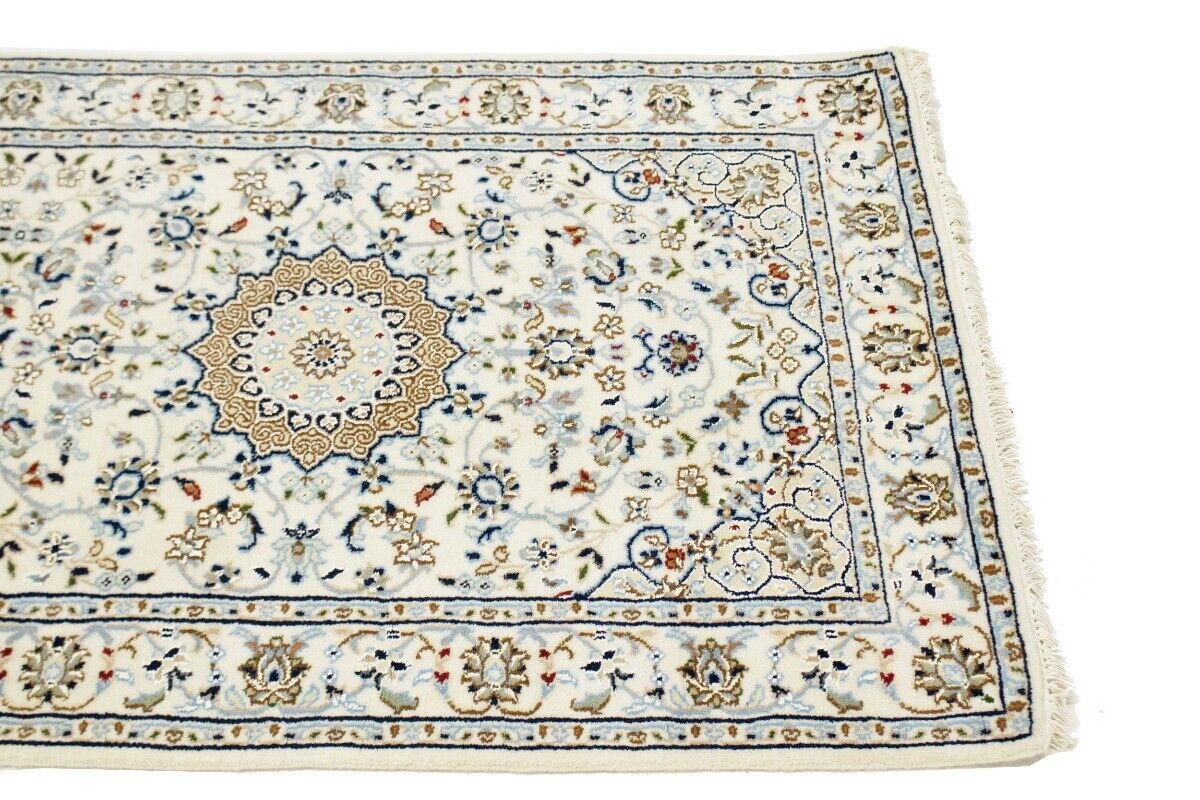 Handmade Indo-Nain Runner Rug Classic Floral