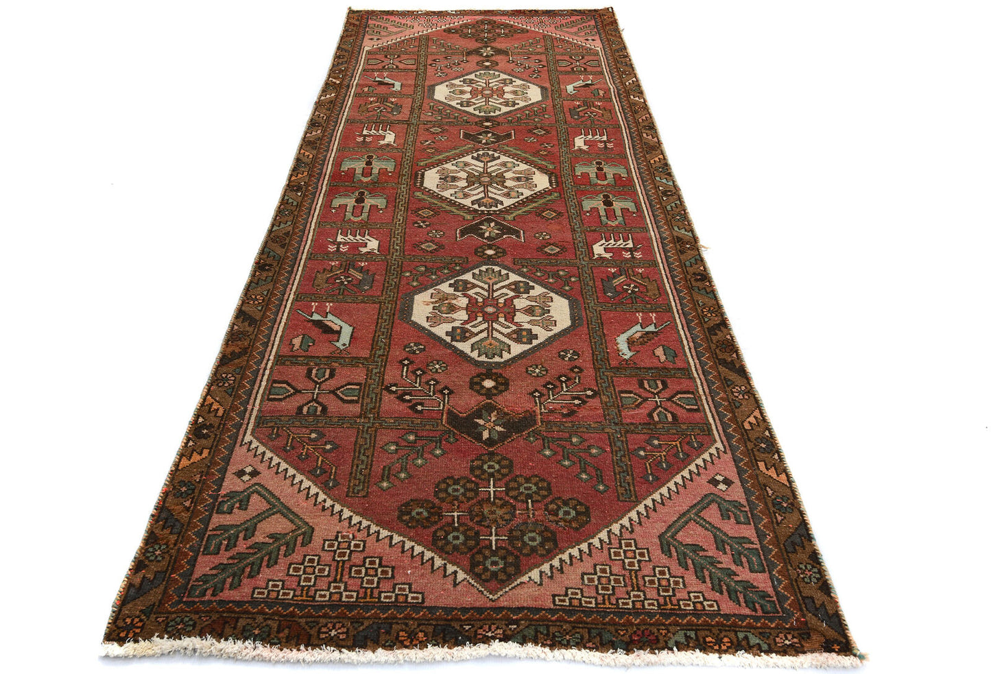 Semi-Antique Vintage Oriental Runner Rug