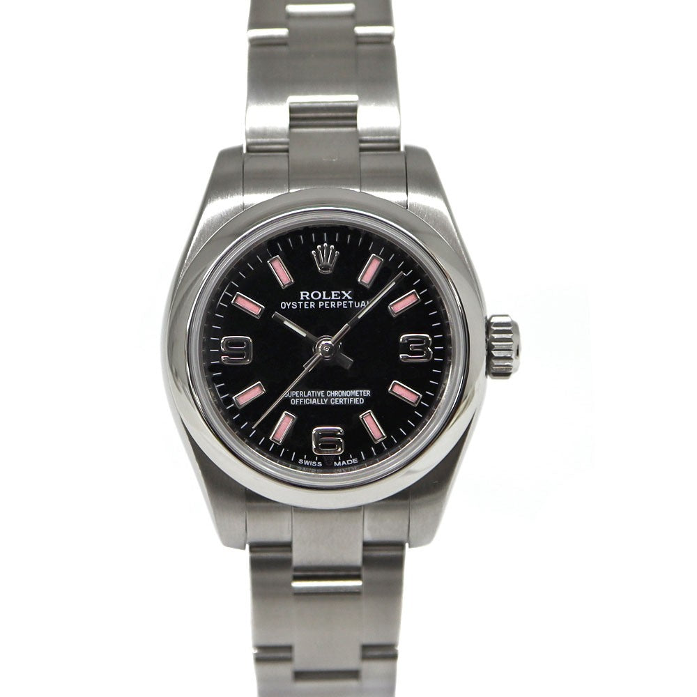 Rolex Oyster Perpetual 176200 Black Case Size 26Mm Ladies Used Watch #72177