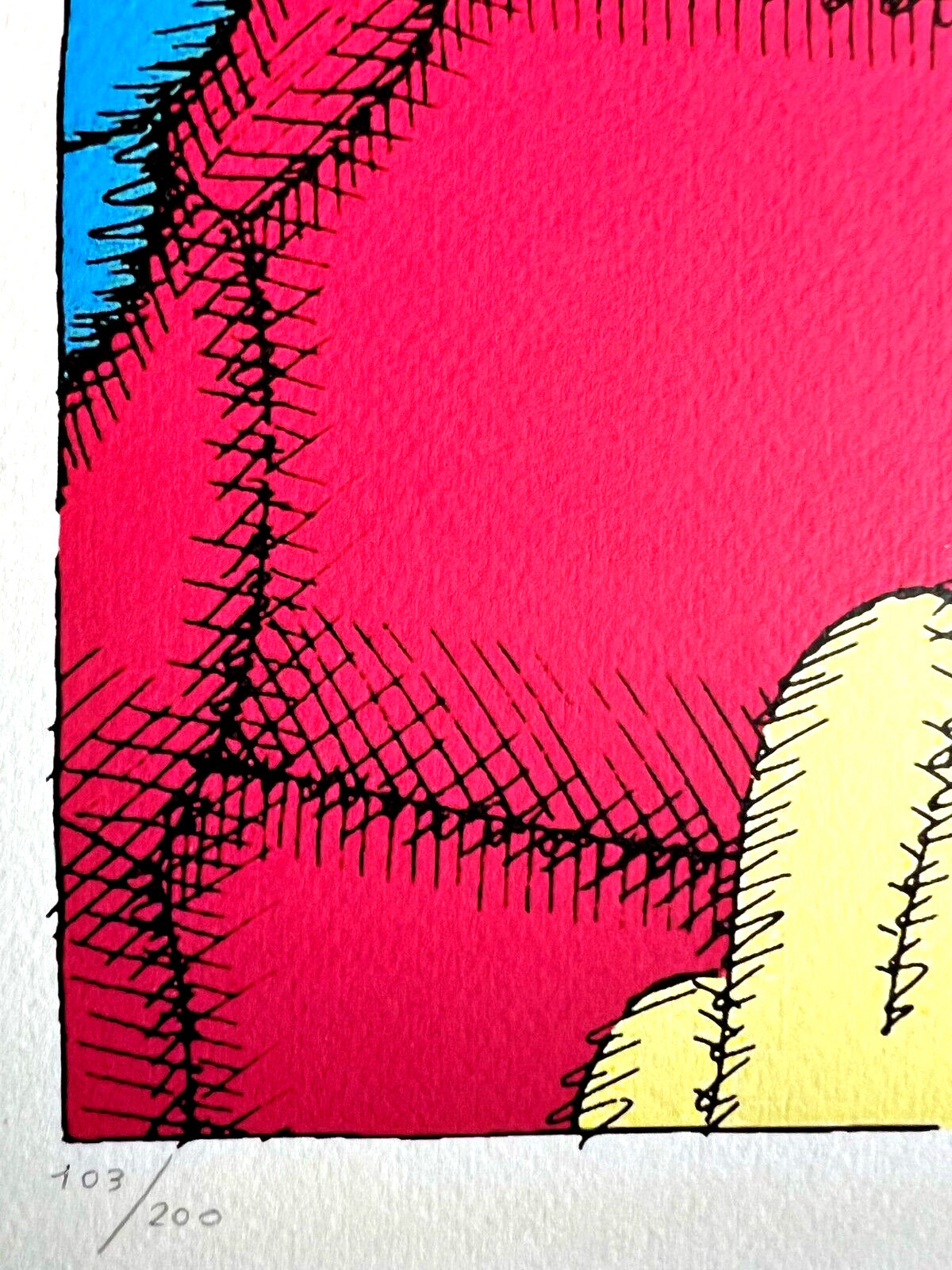 Kaws Lithograph Coa Numbered Limited Certified