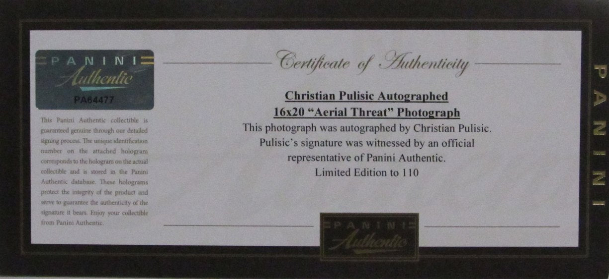 Christian Pulisic Chelsea Football Club Autographed 16X20 Photo Framed Panini