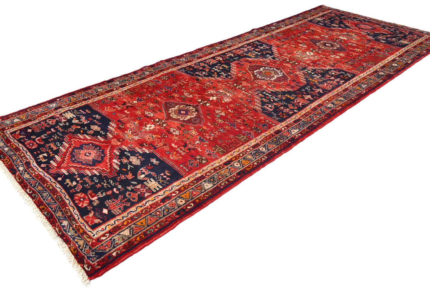 Muted Red Tribal Floral Design Oriental Rug