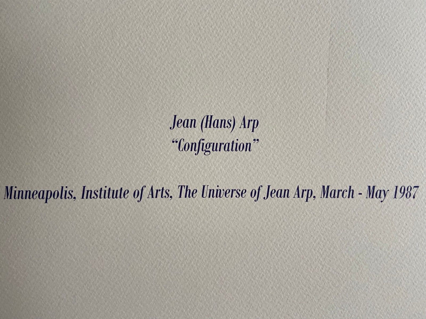Jean Hans Arp 1987 Lithograph Coa (Le-Corbusier.Piet-Mondrian)