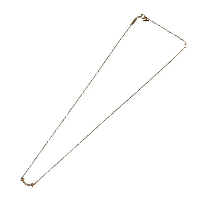 Tiffany & Co. T Smile Mini Diamond Necklace Au750