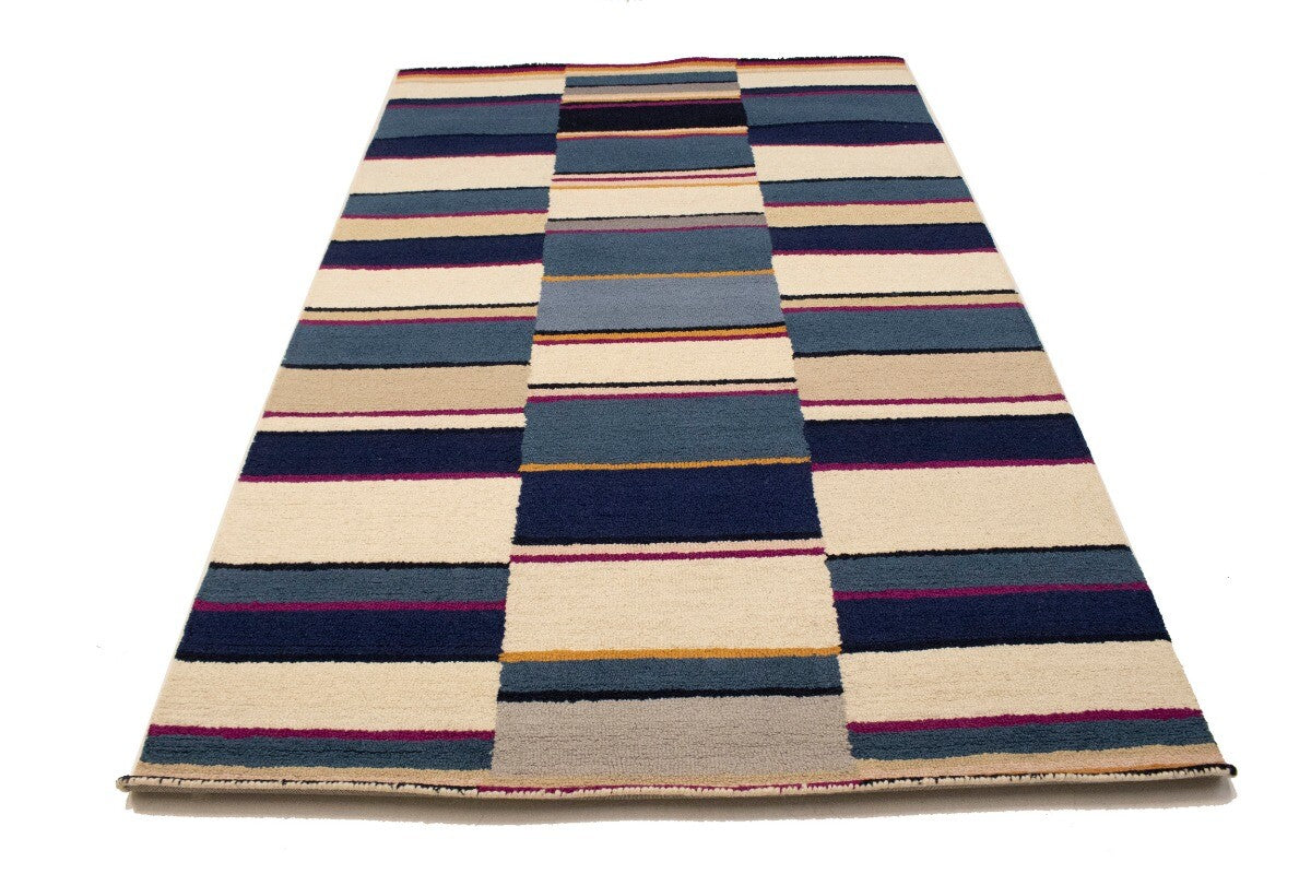Hand-Tufted Multicolored Stripes Rug Modern Kids