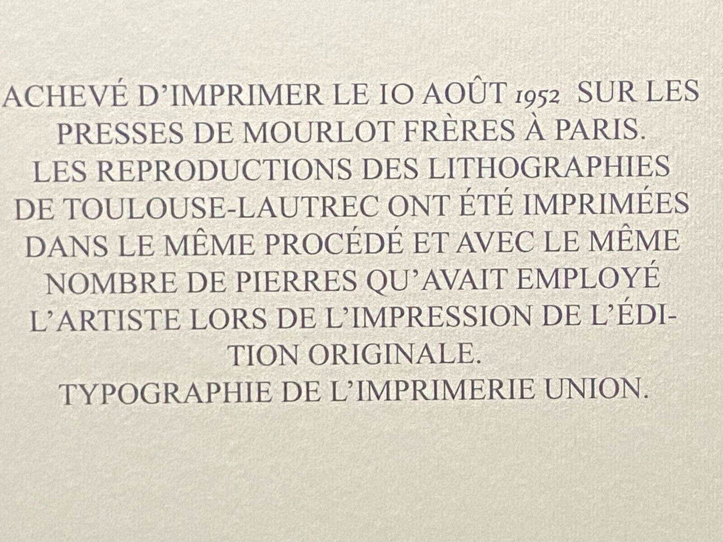 Henri De Toulouse-Lautrec Mourlot 1952 Coa Signed Stamp Published