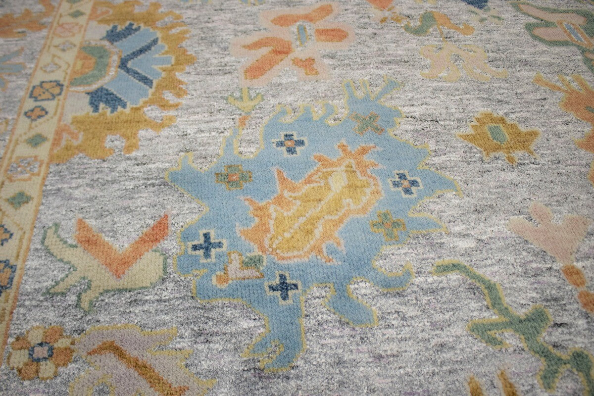 Handmade Oushak Floral Style Rug Colorfast Wool