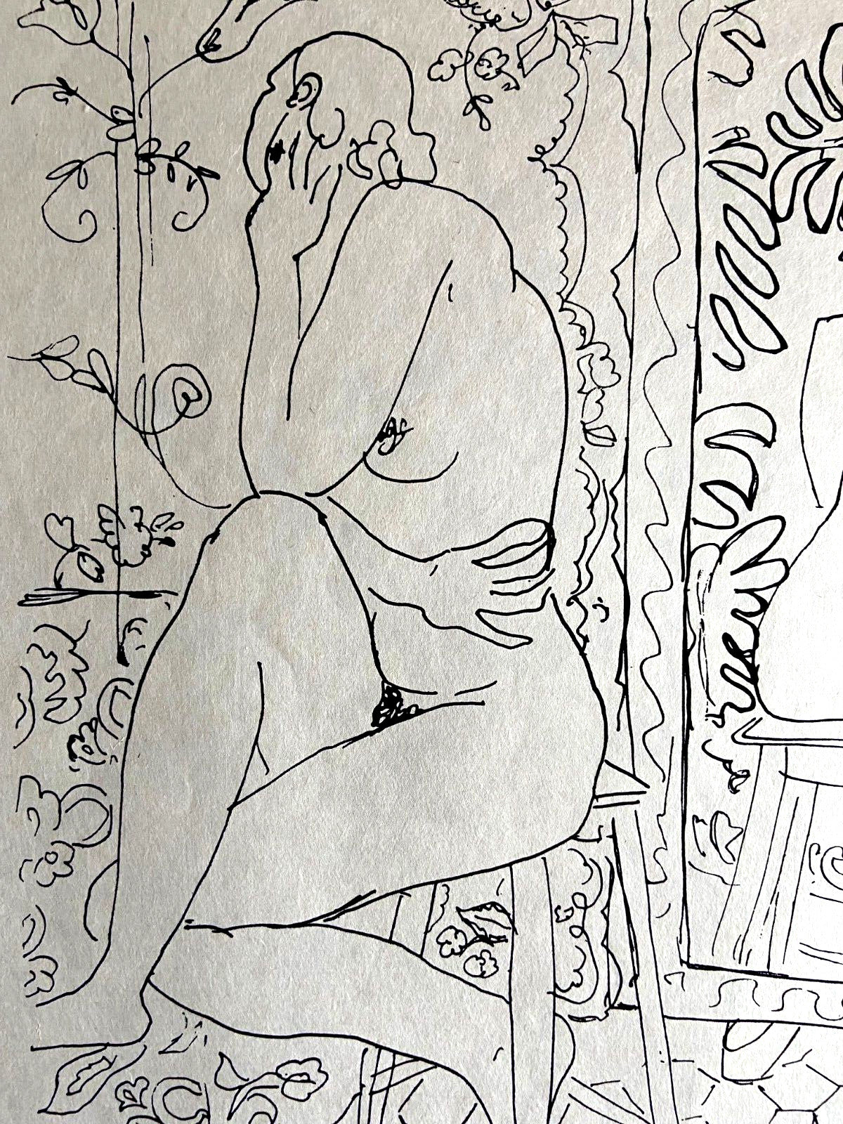 Henri, Matisse Lithograph 1960 Contract Signed Numbered Cachet