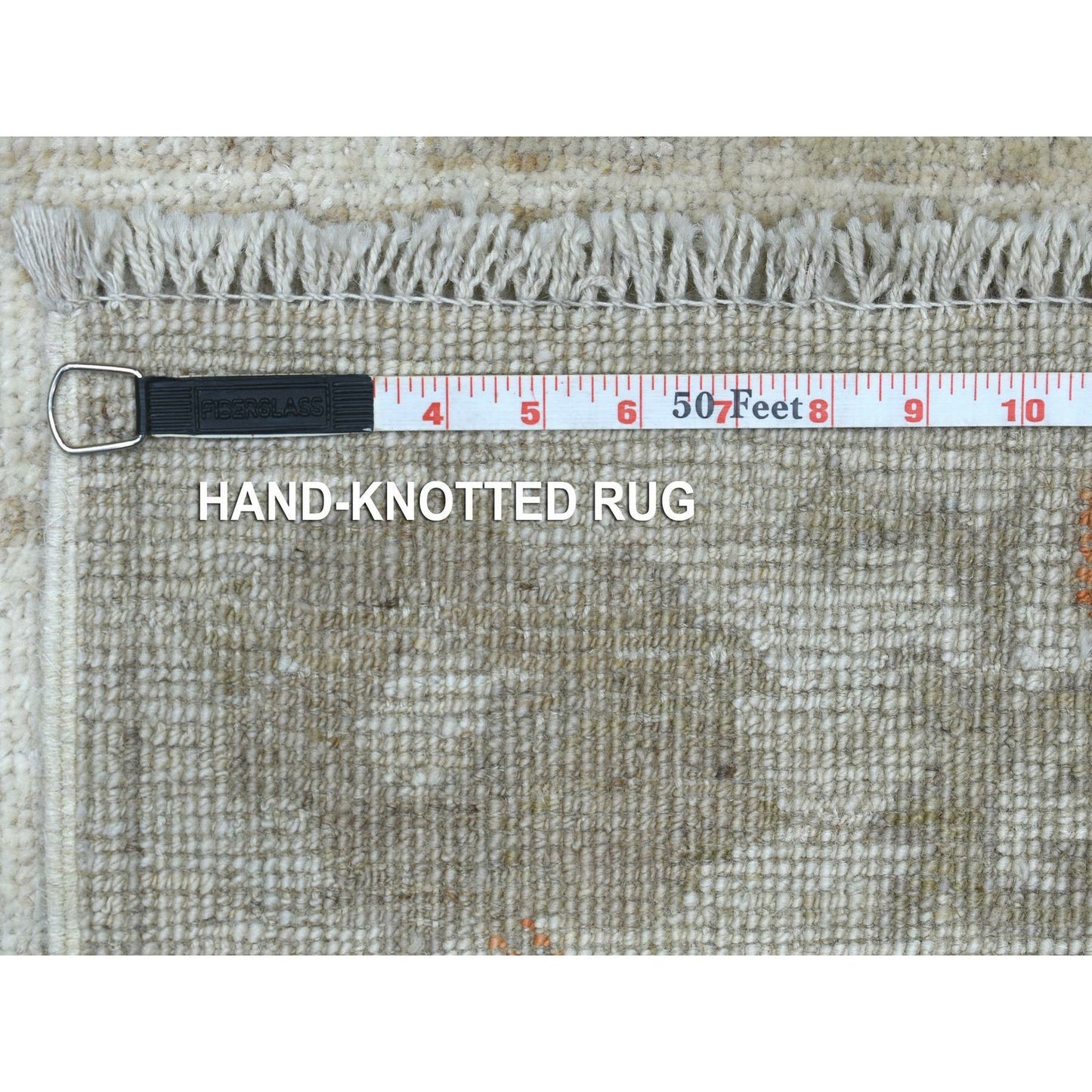 2'5"X13'9" Hand Knotted Gray Angora Ushak Organic Wool Xl Runner Rug
