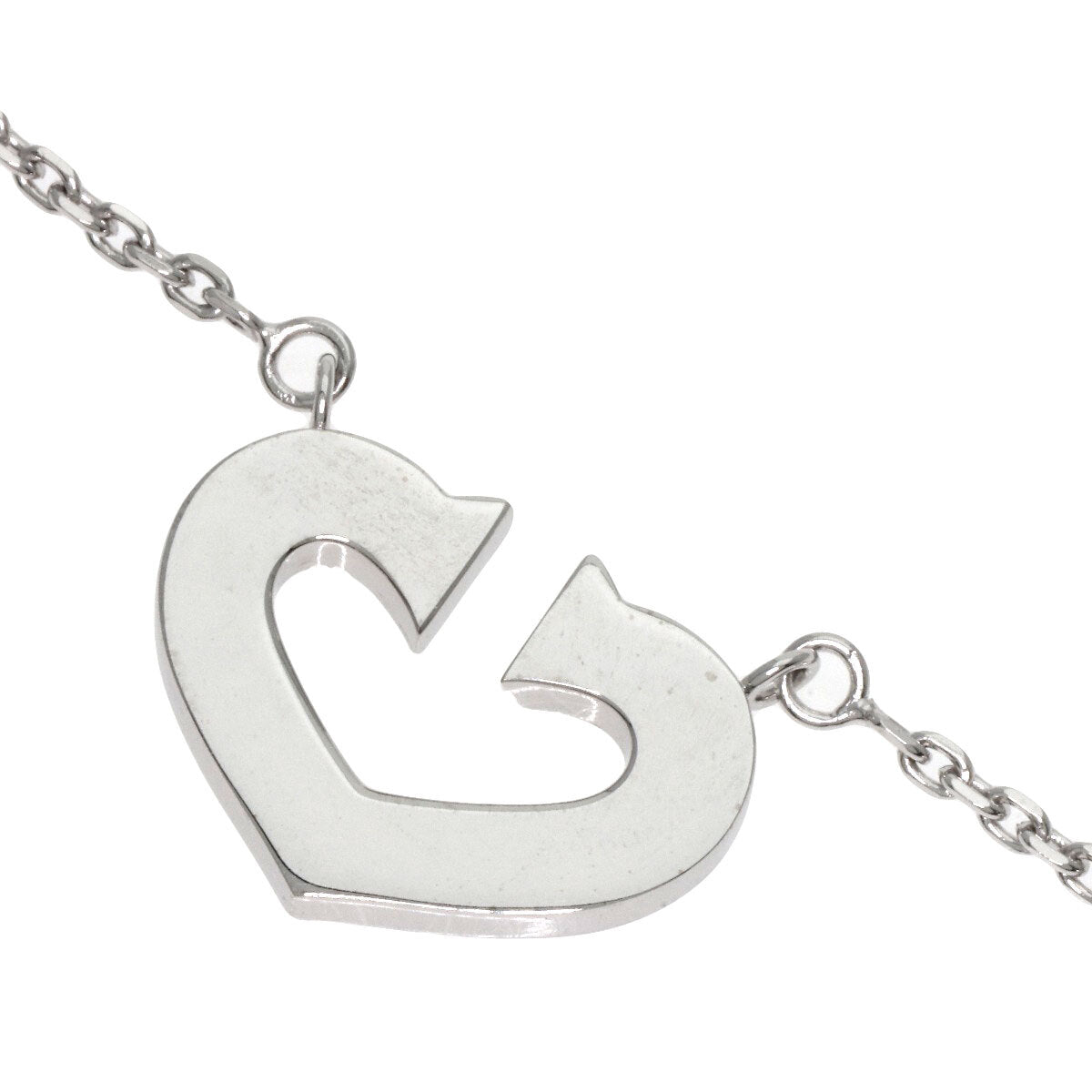 Cartier Necklace C Heart K18 White Gold