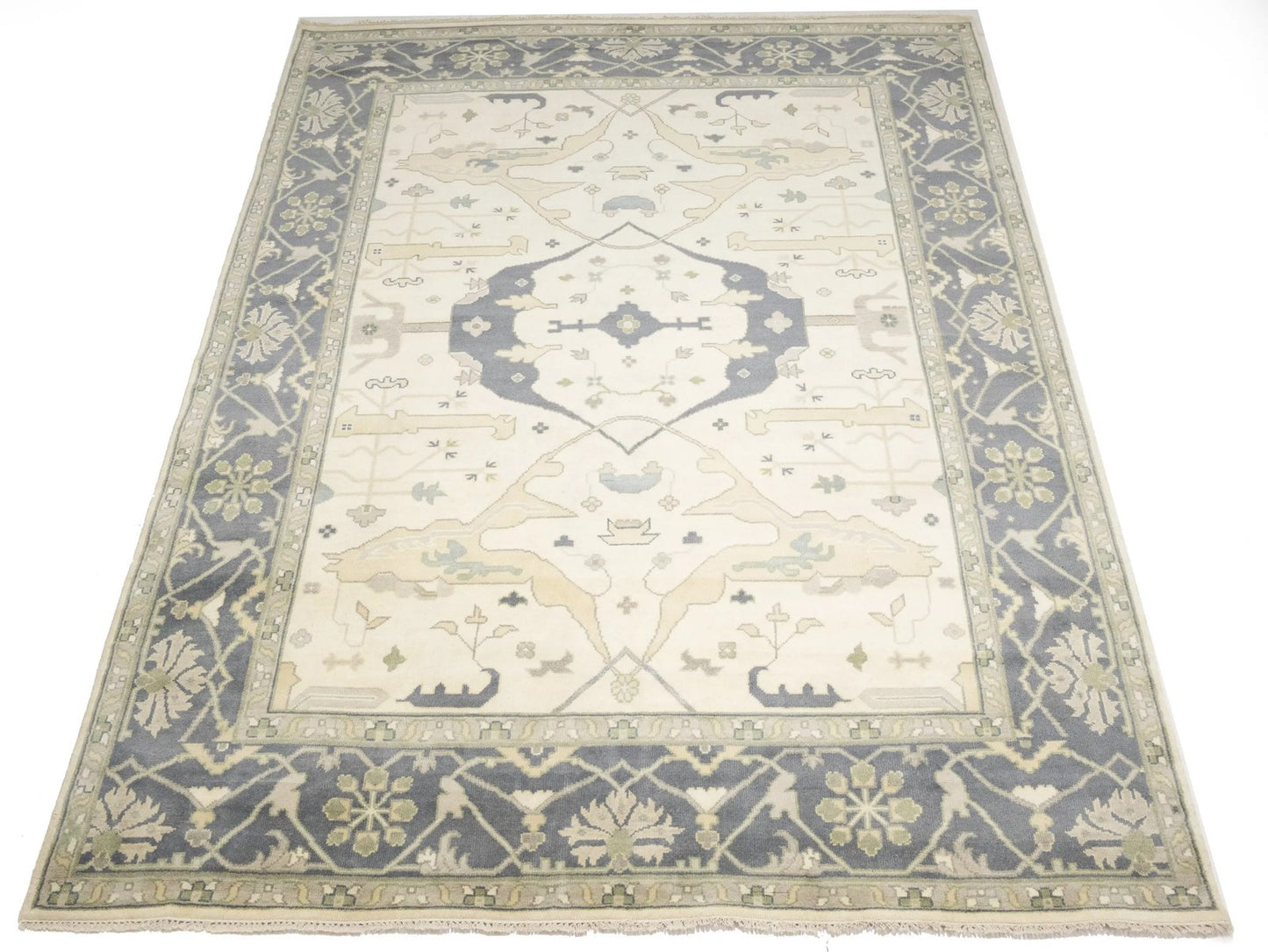 Handmade Extra Large Oushak Oriental Rug Cream