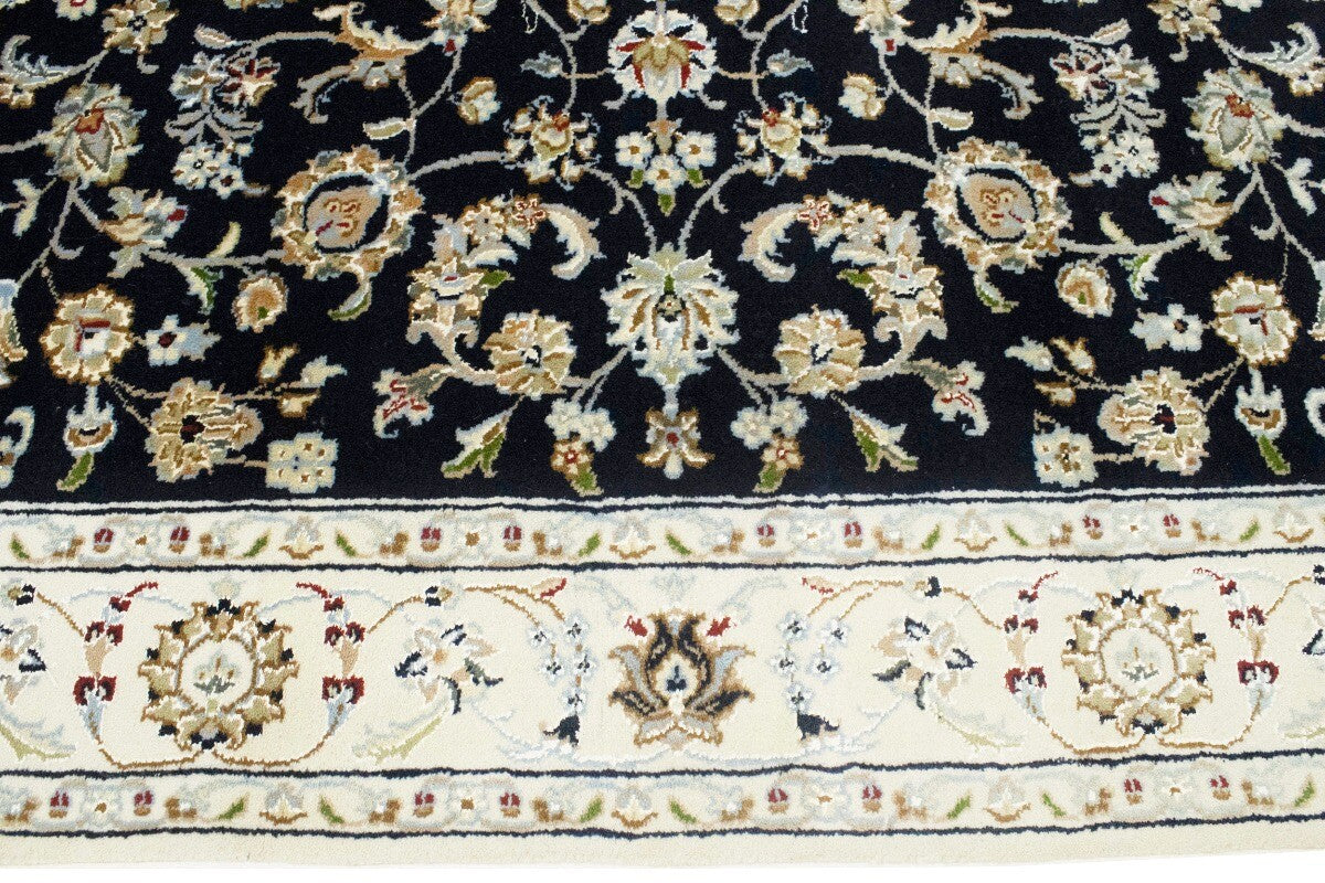 4X6 Ft Navy Floral Indo-Nain Oriental Rug