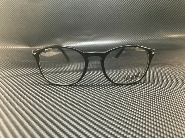PERSOL PO3007V 95 Black Round Men's 50 mm Eyeglasses